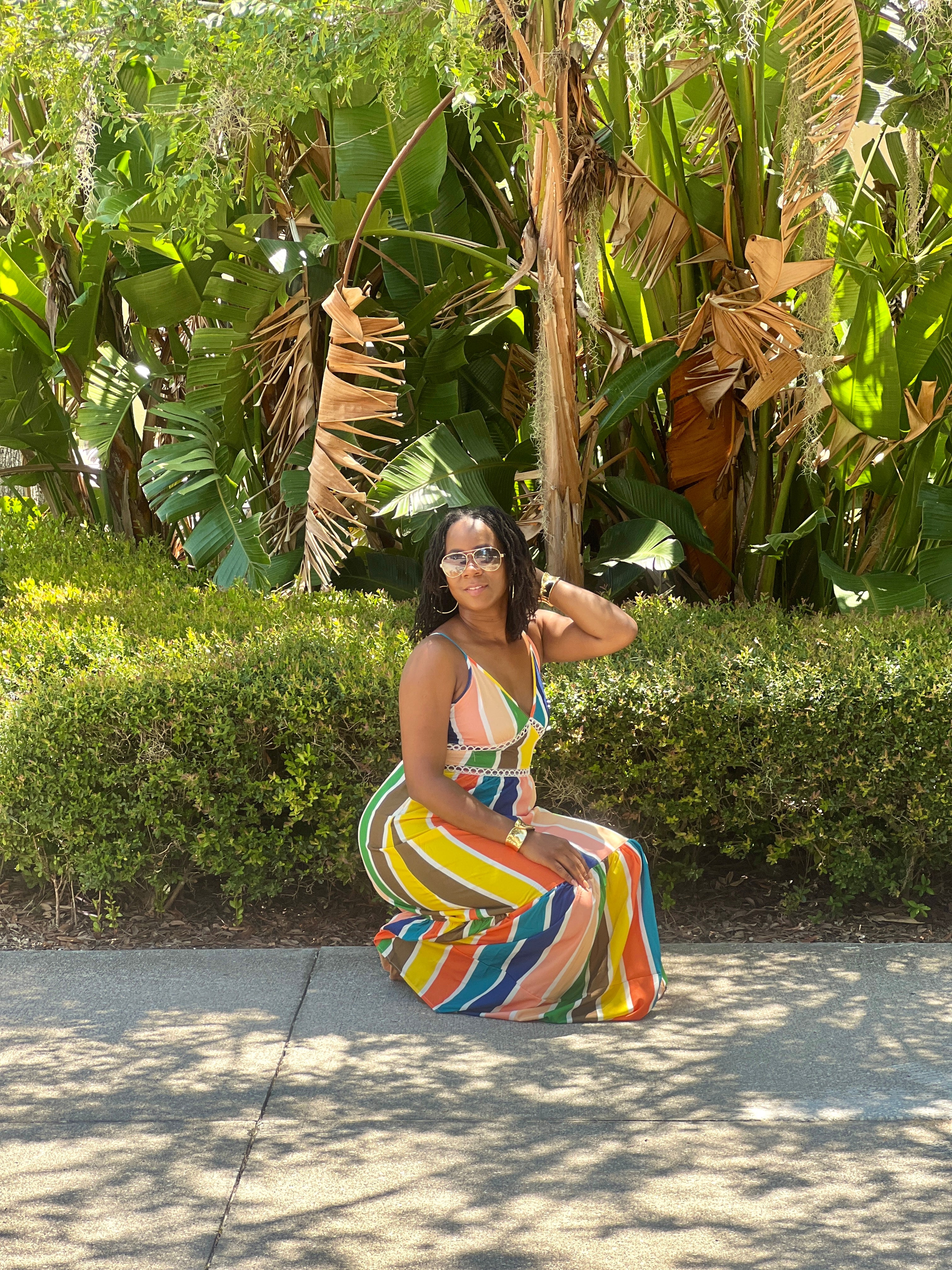 Sunset Stripes Layered Maxi Dress – MizNaturalist Edition