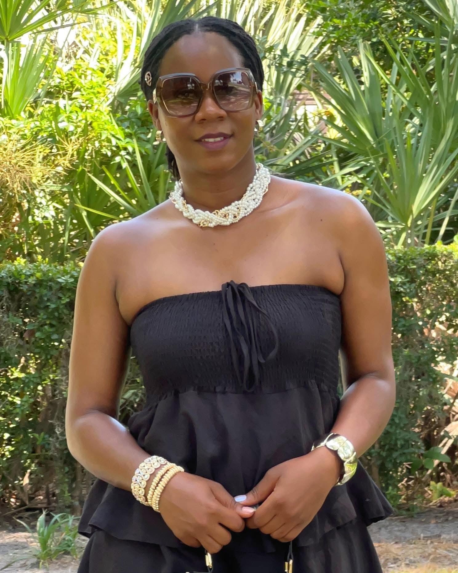 The “Grace & Flow” Tiered Strapless Dress