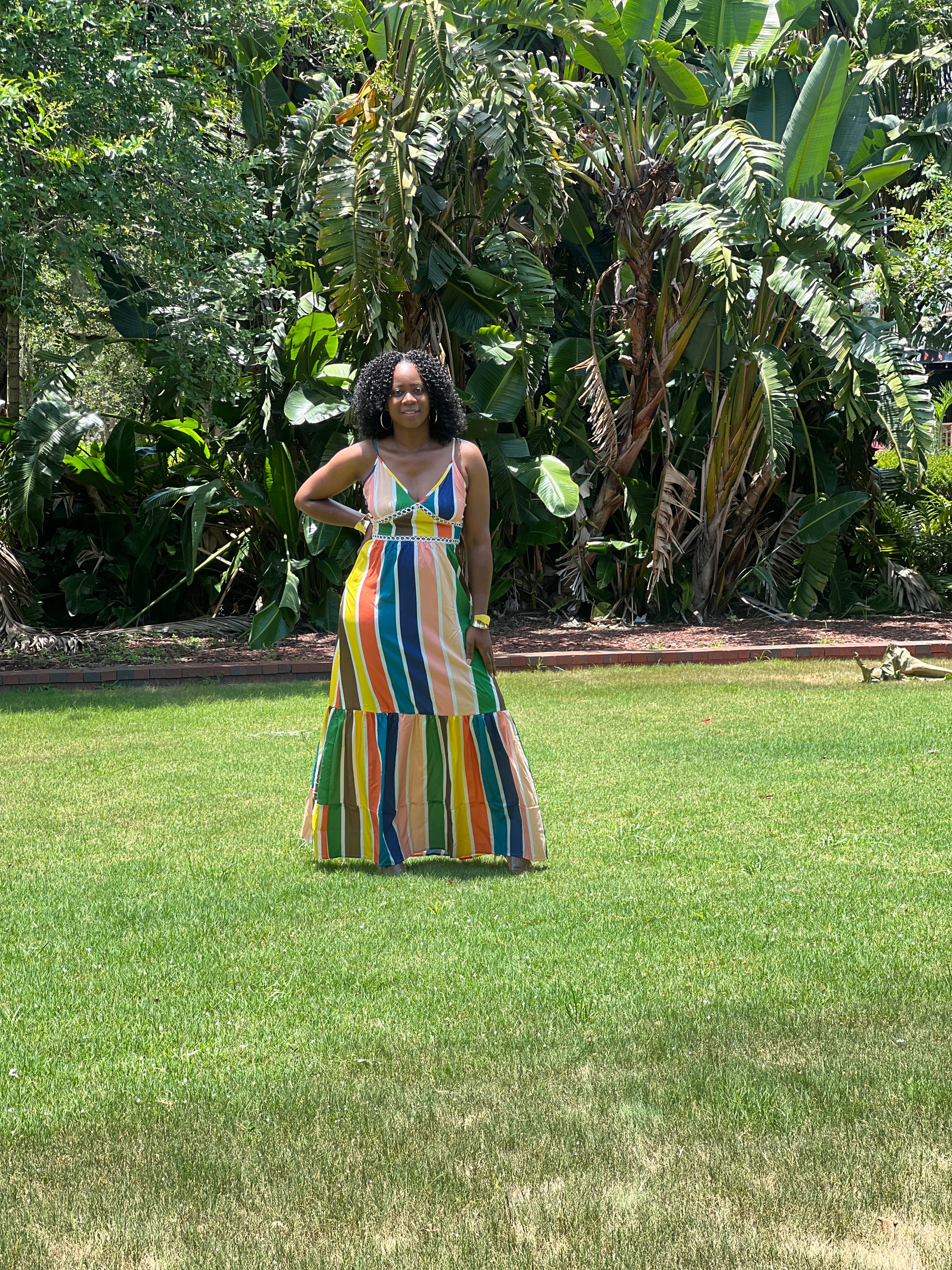 Sunset Stripes Layered Maxi Dress – MizNaturalist Edition