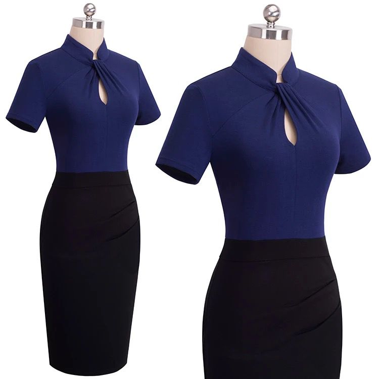 Striking Career Chic Pencil Dress