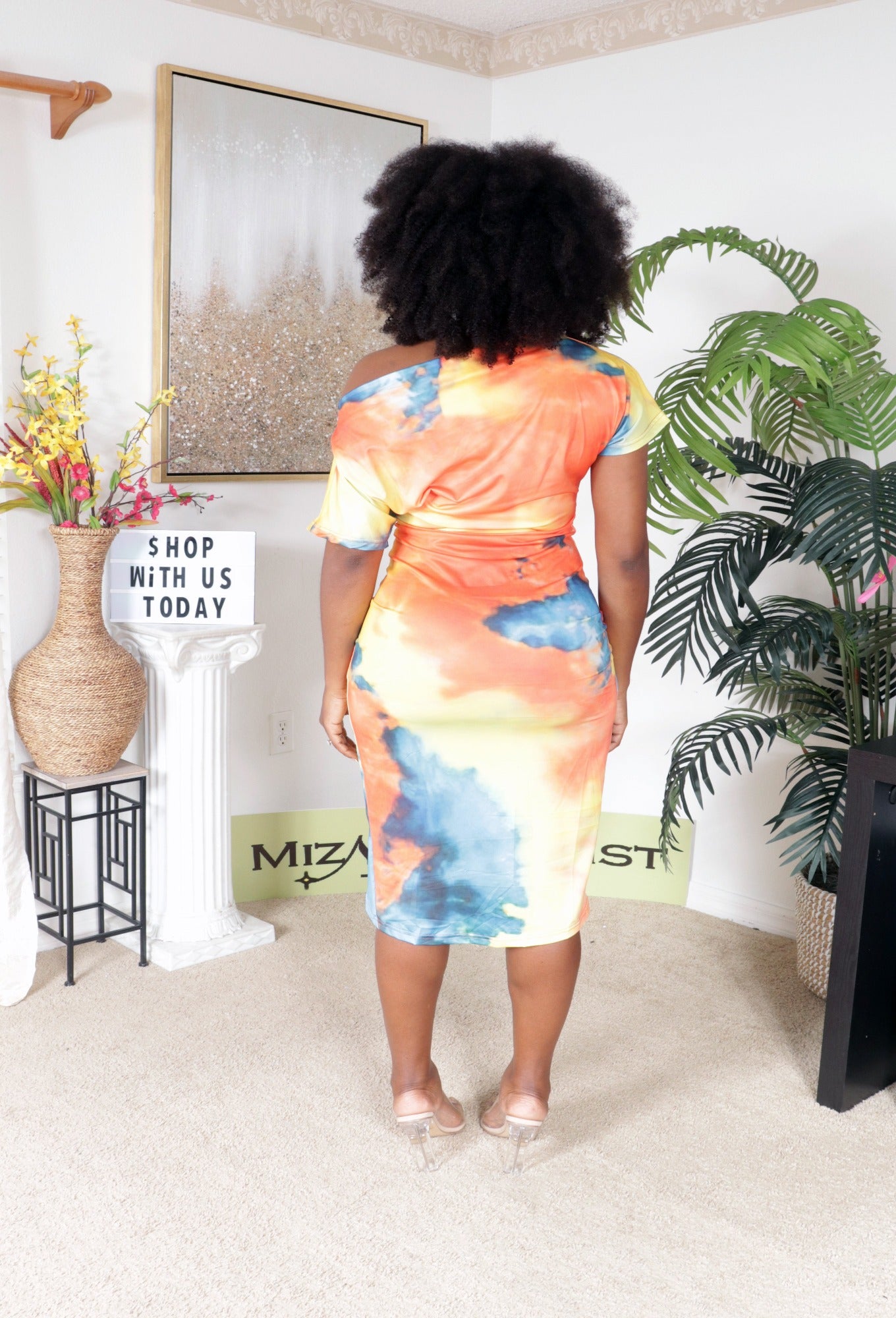Off Shoulder Vibrant Gateway Dress