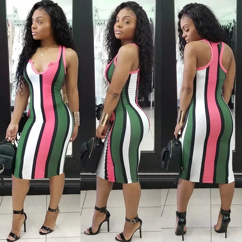 Playful Striped Easy-to-wear Dress