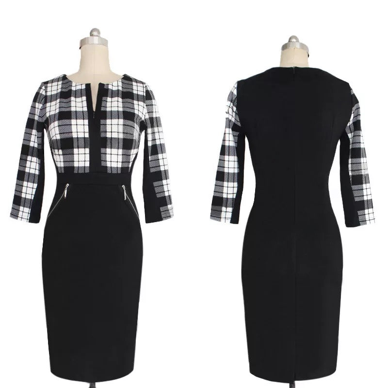 MizNaturalist Professional Career Office Dress for Business Events Professional Wear Black Design Charming