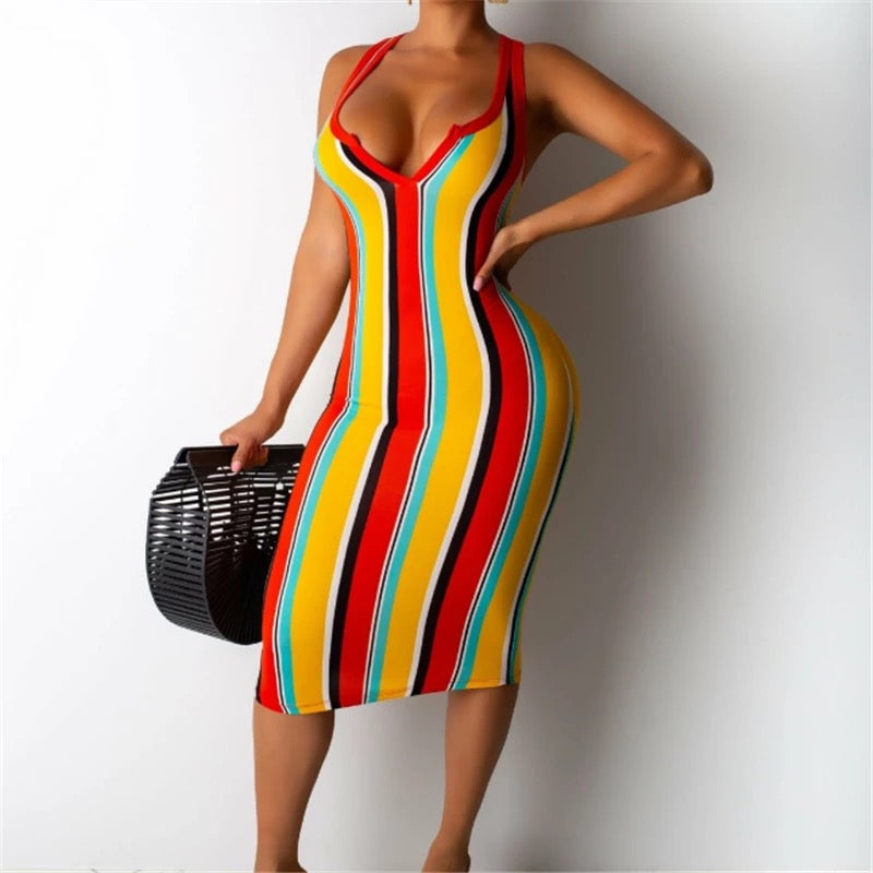 Playful Striped Easy-to-wear Dress