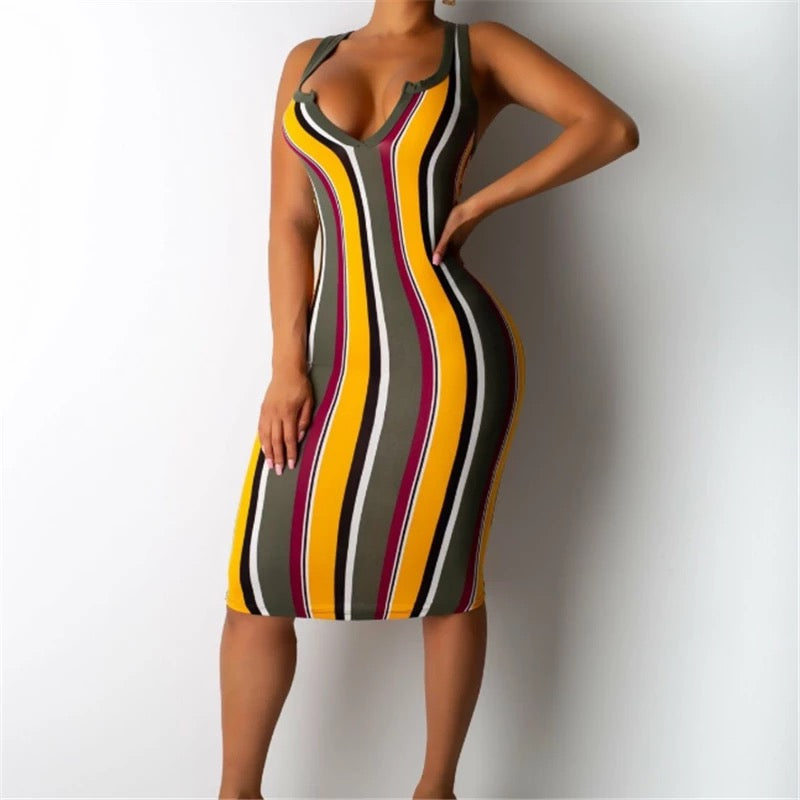 Playful Striped Easy-to-wear Dress