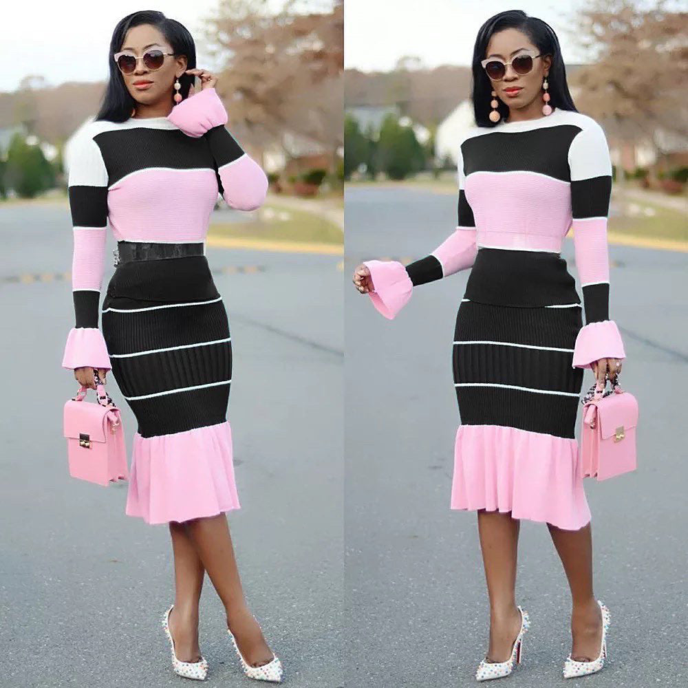 Stylish Fashion-forward Bodycon Dress Casual and Party-Wear With Lovely Contrast Colors