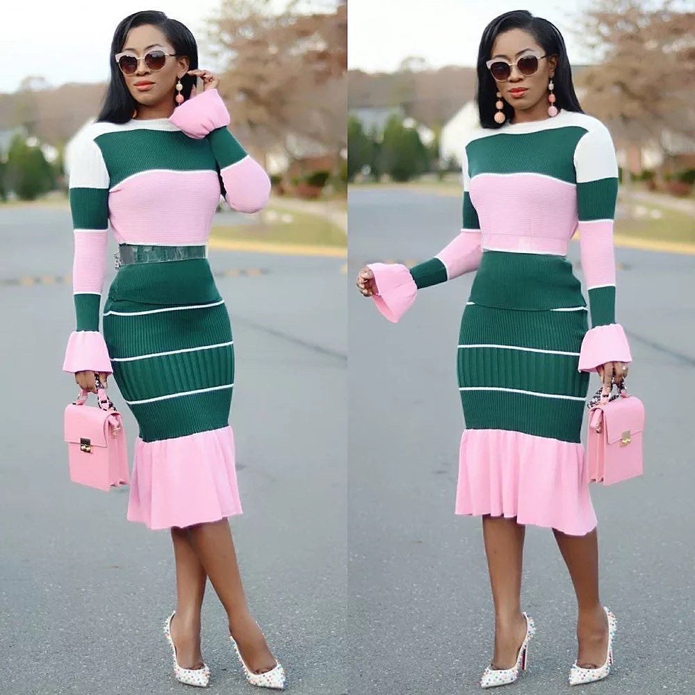 Stylish Fashion-forward Bodycon Dress Casual and Party-Wear With Lovely Contrast Colors