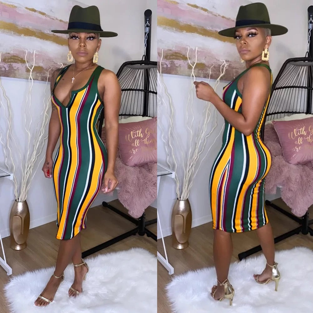 Playful Striped Easy-to-wear Dress