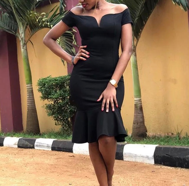 Classy Summer Bodycon Dress for Women Pleasant Design With Off-Shoulder Neckline and Fitted Waist