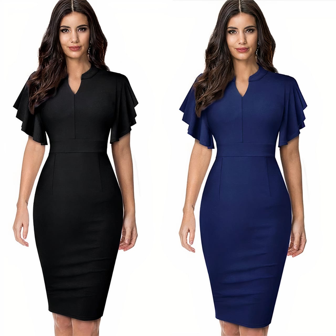 Elegant and stylish Ruffle Sleeved Dress