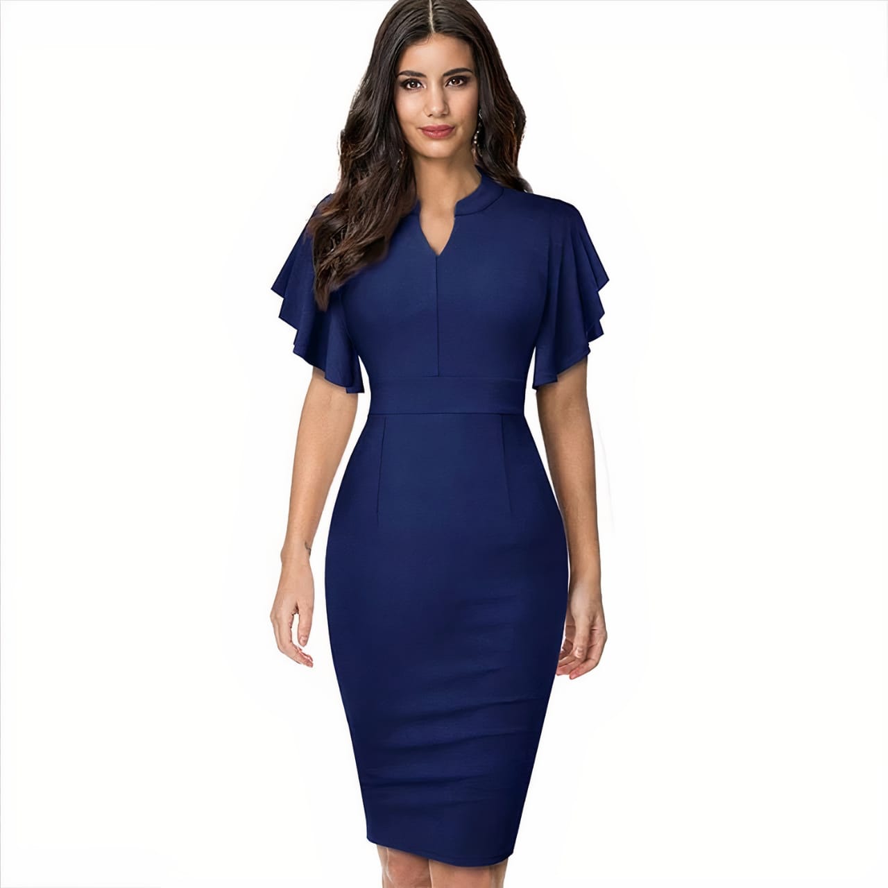 Elegant and stylish Ruffle Sleeved Dress