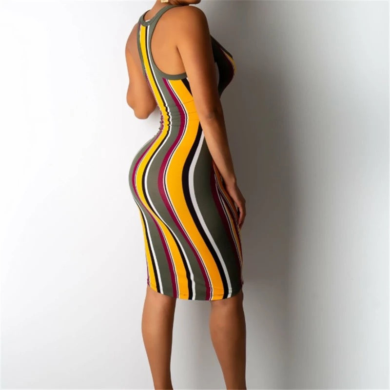 Playful Striped Easy-to-wear Dress