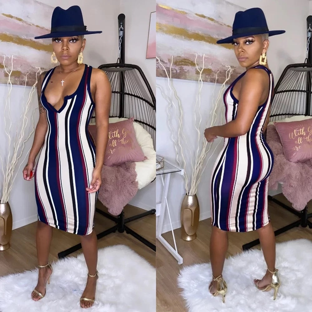 Playful Striped Easy-to-wear Dress